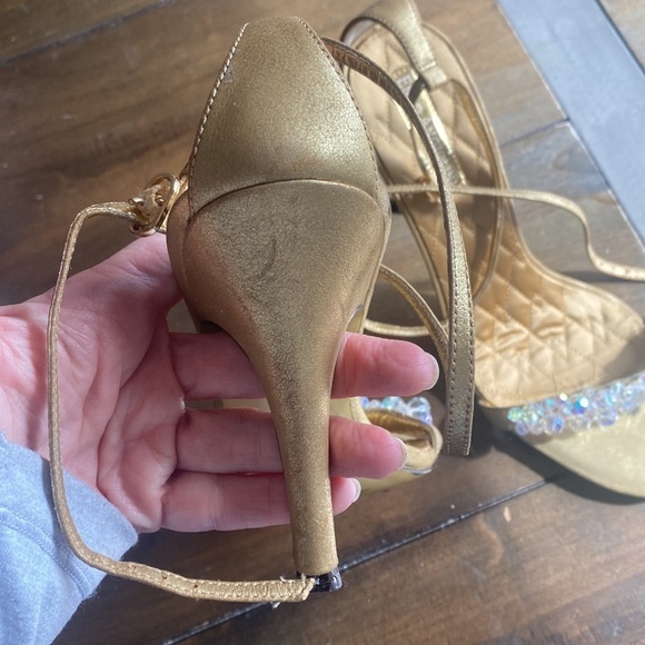Enzo Angiolini Gold Women's Heels crystal detailing size 8.5 - Picture 8 of 10